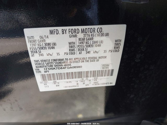 Ford EXPLORER XLT 2015 1FM5K7D84FGA08980 Image 9