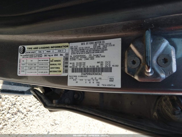 44801995 :رقم المزاد ، 3FA6P0HR6DR360362 vin ، 2013 Ford Fusion Se مزاد بيع