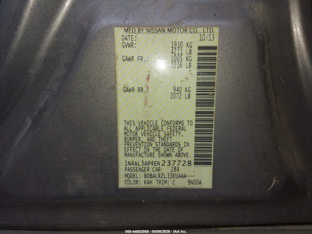 2014 NISSAN ALTIMA 1N4AL3AP4EN237728 Photo 8