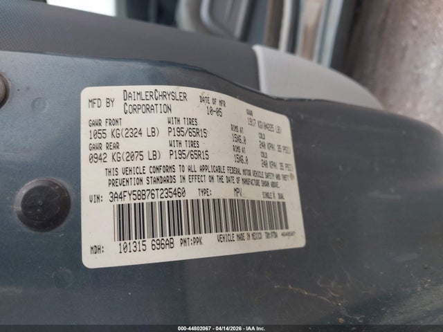 2006 CHRYSLER PT CRUISER 3A4FY58B76T235460 Photo 8