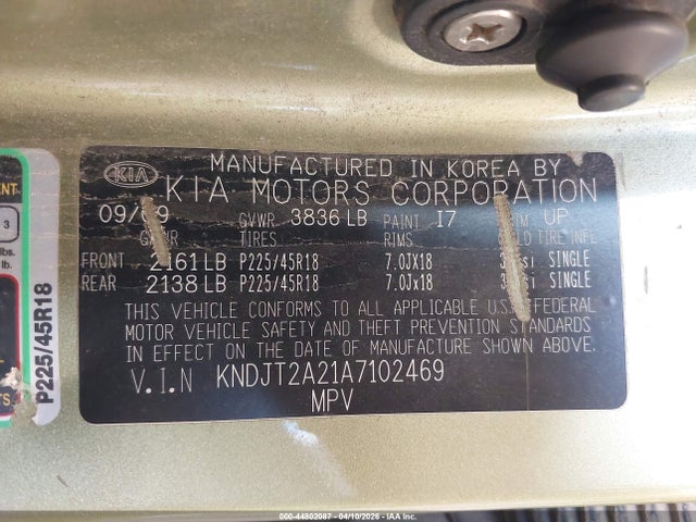 2010 KIA SOUL KNDJT2A21A7102469 Photo 8