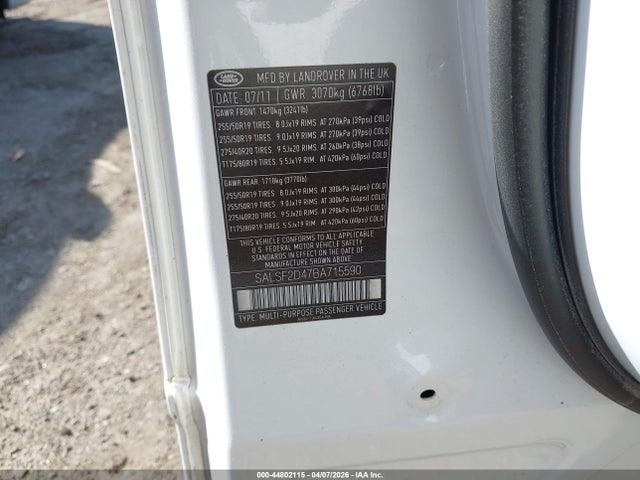2011 LAND ROVER RANGE ROVER SPORT SALSF2D47BA715590 Photo 8