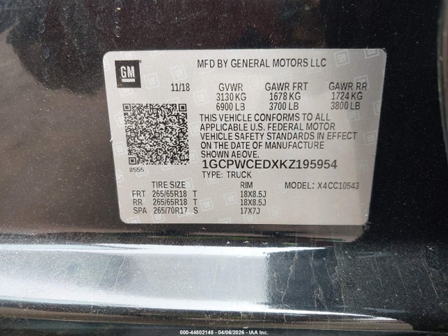 2019 CHEVROLET SILVERADO 1500 1GCPWCEDXKZ195954 Photo 8
