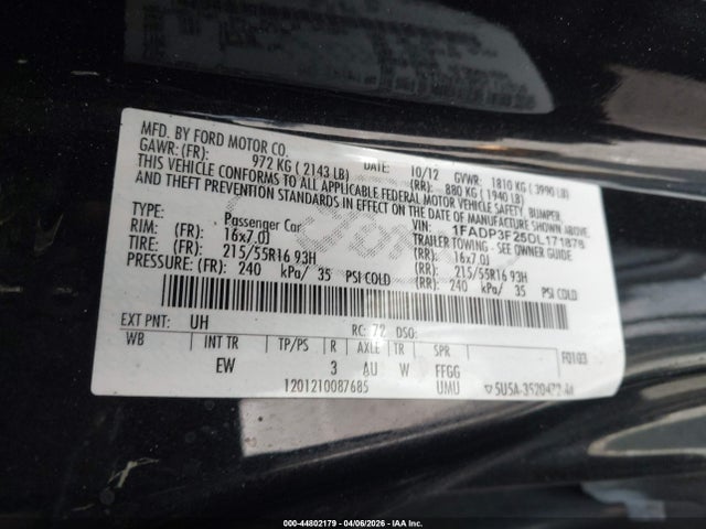 Aukcja sprzedaży 2013 Ford Focus Se, vin: 1FADP3F25DL171876, numer aukcji: 44802179