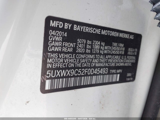 2015 BMW X3 5UXWX9C52F0D45493 Photo 8
