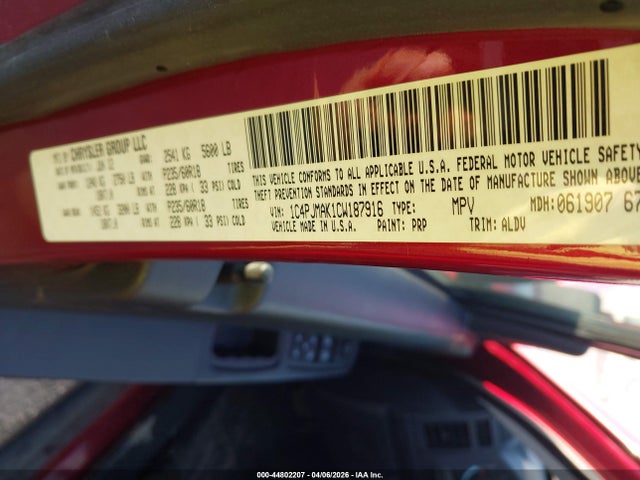 2012 JEEP LIBERTY 1C4PJMAK1CW187916 Photo 8