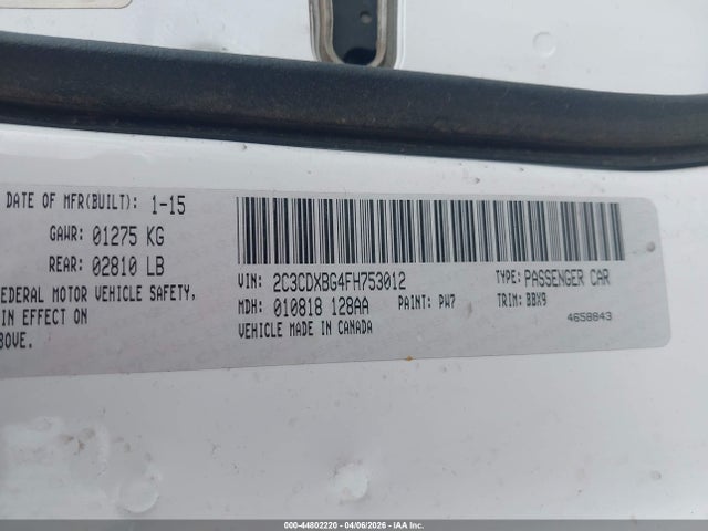 Продажа на аукционе авто 2015 Dodge Charger Se, vin: 2C3CDXBG4FH753012, номер лота: 44802220