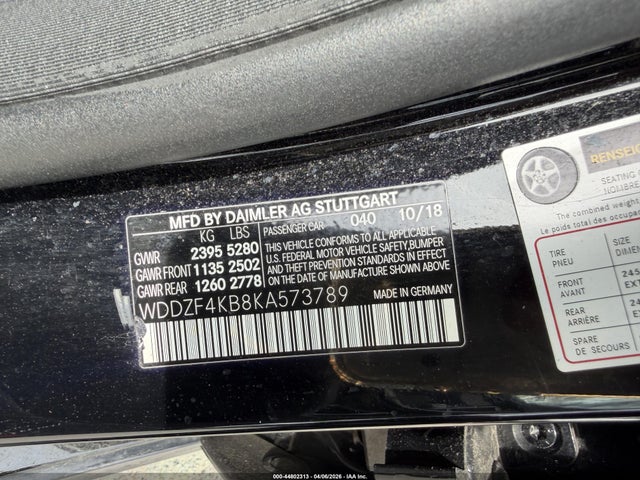 Продаж на аукціоні авто 2019 Mercedes-benz E 300 4matic, vin: WDDZF4KB8KA573789, номер лоту: 44802313