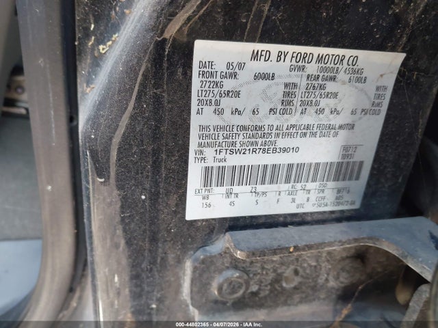 2008 FORD F-250 1FTSW21R78EB39010 Photo 8