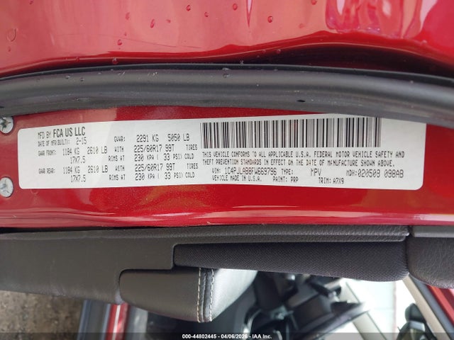 2015 Jeep Cherokee Sport მანქანა იყიდება აუქციონზე, vin: 1C4PJLAB8FW669796, აუქციონის ნომერი: 44802445