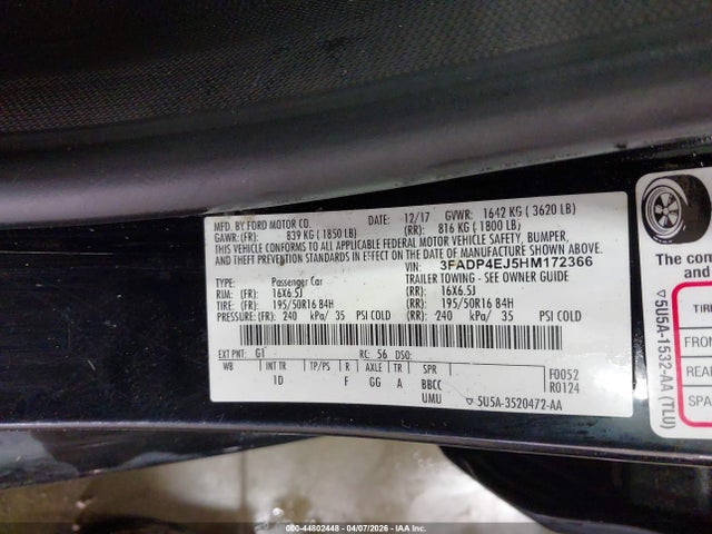 Ford FIESTA SE 2017 3FADP4EJ5HM172366 Image 9