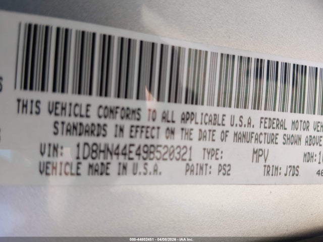 Aukcja sprzedaży 2009 Dodge Grand Caravan Se, vin: 1D8HN44E49B520321, numer aukcji: 44802451