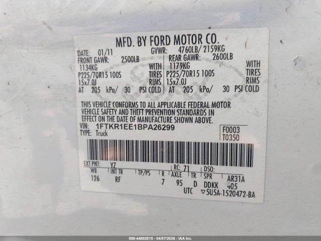 2011 FORD RANGER 1FTKR1EE1BPA26299 Photo 8