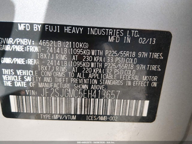 2014 SUBARU FORESTER JF2SJGMC5EH413657 Photo 8