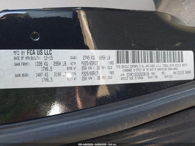 44802626 :رقم المزاد ، 2C4RC1BG3GR238150 vin ، 2016 Chrysler Town & Country Touring مزاد بيع