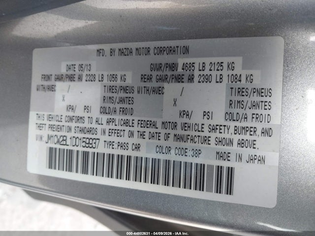 Aukcja sprzedaży 2013 Mazda Mazda5 Sport, vin: JM1CW2BL1D0159937, numer aukcji: 44802631