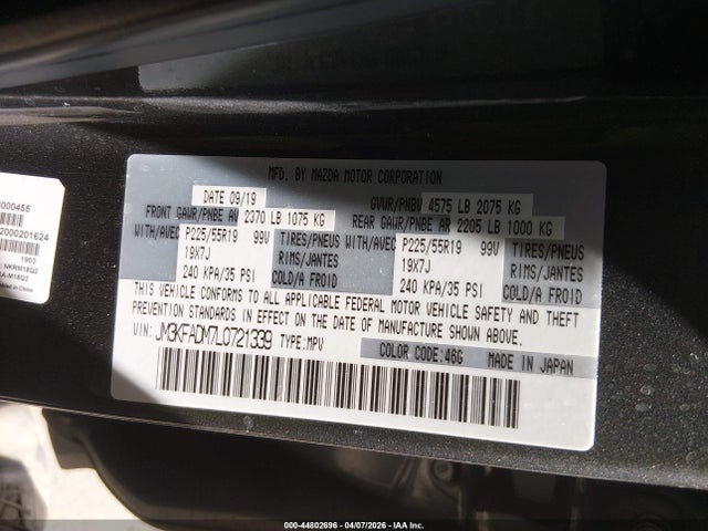 JM3KFADM7L0721339 Mazda Cx-5 Grand Touring