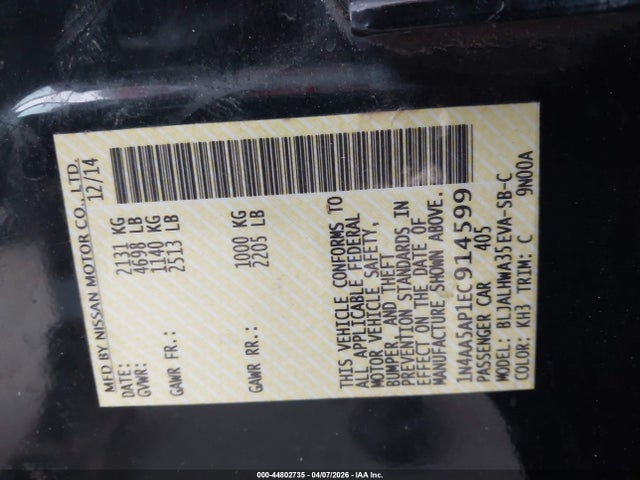 2014 NISSAN MAXIMA 1N4AA5AP1EC914599 Photo 8