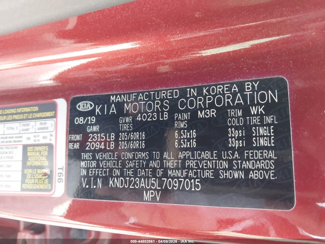KNDJ23AU5L7097015 KIA SOUL LX