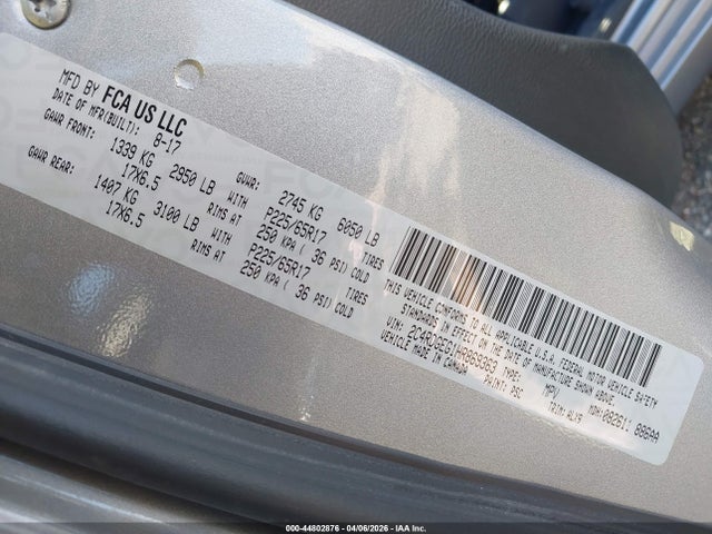 Продаж на аукціоні авто 2017 Dodge Grand Caravan Gt, vin: 2C4RDGEG1HR869363, номер лоту: 44802876