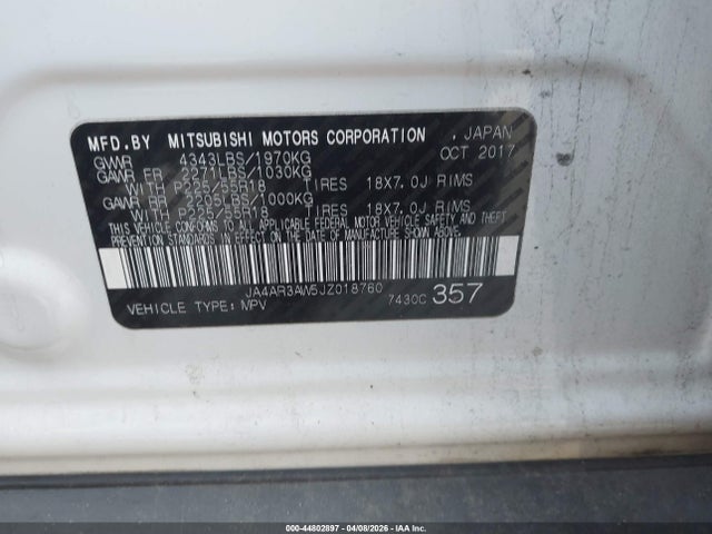 2018 MITSUBISHI OUTLANDER SPORT JA4AR3AW5JZ018760 Photo 8