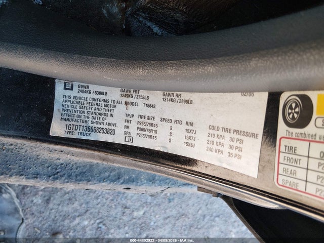 2006 Gmc Canyon Slt მანქანა იყიდება აუქციონზე, vin: 1GTDT136668253820, აუქციონის ნომერი: 44802922