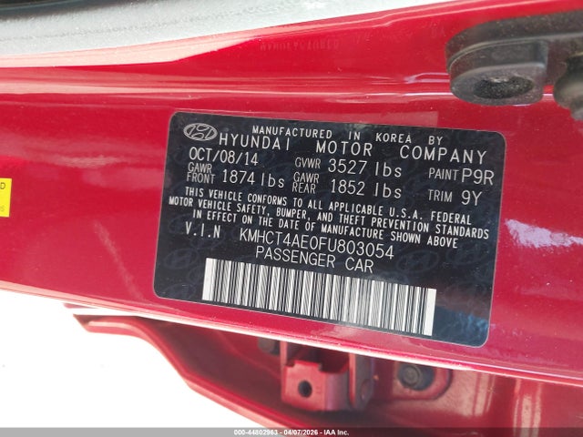 Hyundai ACCENT GLS 2015 KMHCT4AE0FU803054 Image 9