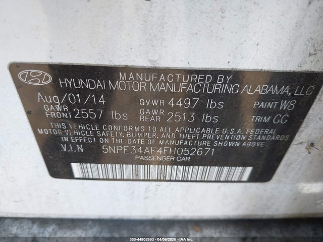 Продаж на аукціоні авто 2015 Hyundai Sonata Sport, vin: 5NPE34AF4FH052671, номер лоту: 44802993