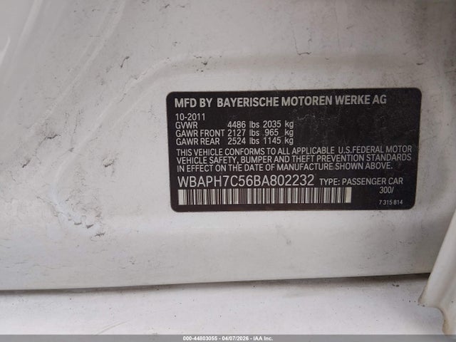 Продажа на аукционе авто 2011 Bmw 328i, vin: WBAPH7C56BA802232, номер лота: 44803055