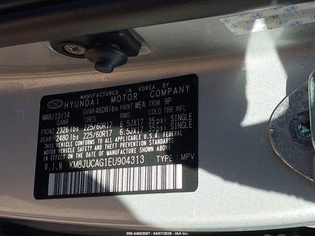 2014 HYUNDAI TUCSON KM8JUCAG1EU904313 Photo 8