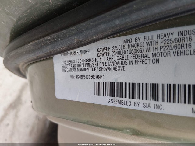 2005 SUBARU OUTBACK 4S4BP61C056376441 Photo 8