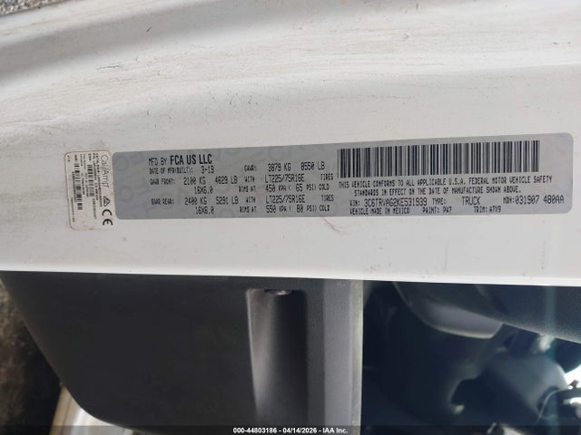 Aukcja sprzedaży 2019 Ram Promaster 1500 Low Roof 136 Wb, vin: 3C6TRVAG2KE531939, numer aukcji: 44803186