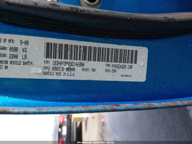 2009 Dodge Caliber Sxt მანქანა იყიდება აუქციონზე, vin: 1B3HB48A29D142990, აუქციონის ნომერი: 44803196
