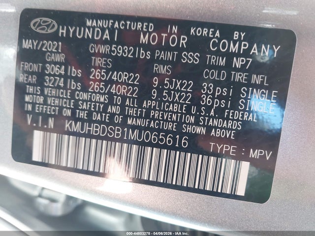 Aukcja sprzedaży 2021 Genesis Gv80 2.5t Awd, vin: KMUHBDSB1MU065616, numer aukcji: 44803278