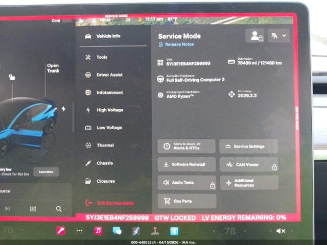 Aukcja sprzedaży 2022 Tesla Model 3 Long Range Dual Motor All-wheel Drive, vin: 5YJ3E1EB4NF259999, numer aukcji: 44803284