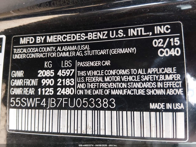 2015 MERCEDES-BENZ C 300 55SWF4JB7FU053383 Photo 8