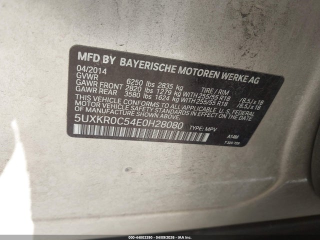 Продажа на аукционе авто 2014 Bmw X5 Xdrive35i, vin: 5UXKR0C54E0H28080, номер лота: 44803390