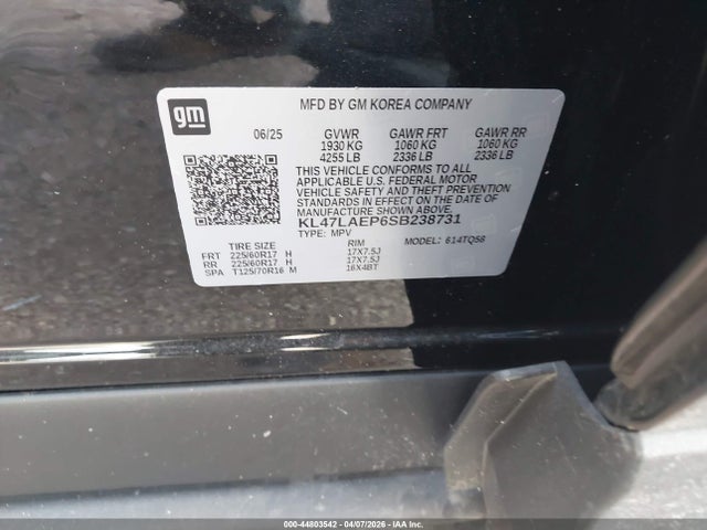 Продажа на аукционе авто 2025 Buick Envista Preferred Fwd, vin: KL47LAEP6SB238731, номер лота: 44803542