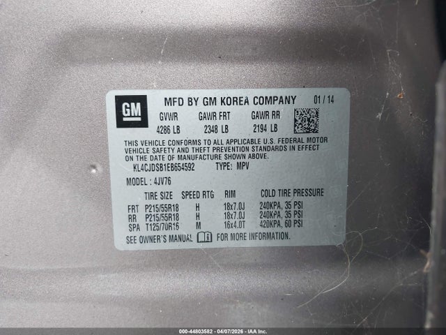 2014 BUICK ENCORE KL4CJDSB1EB654592 Photo 8