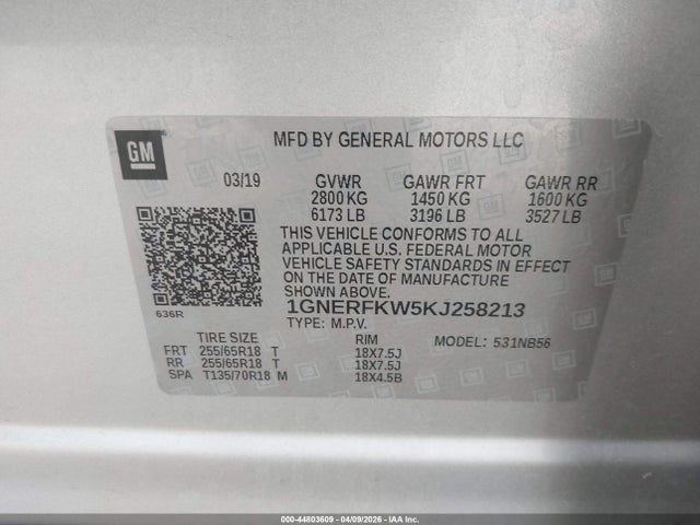 1GNERFKW5KJ258213 Chevrolet Traverse Ls
