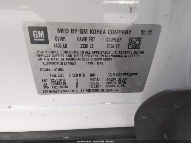 Продаж на аукціоні авто 2020 Buick Encore Gx Awd Preferred, vin: KL4MMCSL3LB110641, номер лоту: 44803650