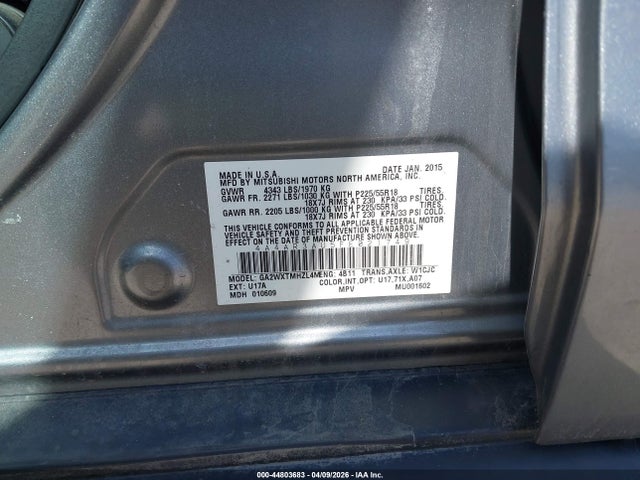 2015 MITSUBISHI OUTLANDER SPORT 4A4AR3AU5FE021749 Photo 8