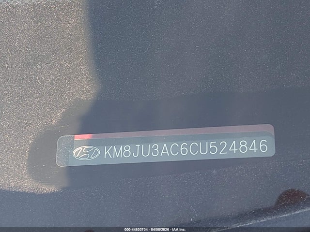 44803704 :رقم المزاد ، KM8JU3AC6CU524846 vin ، 2012 Hyundai Tucson Gls مزاد بيع