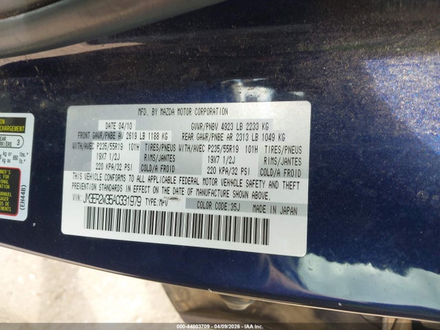 Продаж на аукціоні авто 2010 Mazda Cx-7 S Grand Touring, vin: JM3ER2W35A0331979, номер лоту: 44803709