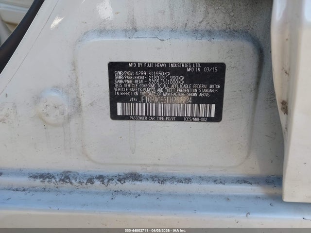 44803711 :رقم المزاد ، JF1GPAC63FH257234 vin ، 2015 Subaru Impreza 2.0i Premium مزاد بيع