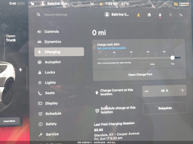 44803811 :رقم المزاد ، 7SAYGDEF5PF704860 vin ، 2023 Tesla Model Y Performance Dual Motor All-wheel Drive مزاد بيع
