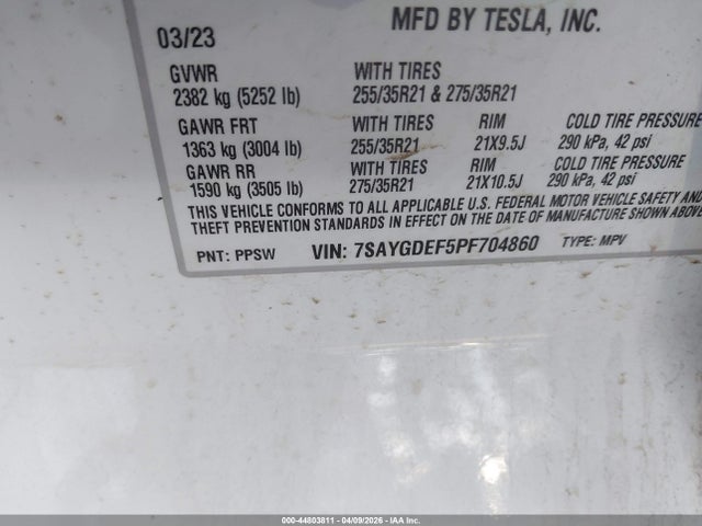 2023 TESLA MODEL Y 7SAYGDEF5PF704860 Photo 8