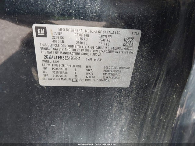 Продаж на аукціоні авто 2014 Gmc Terrain Slt-2, vin: 2GKALTEK3E6195831, номер лоту: 44803864