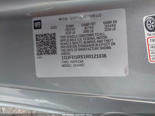 2024 CHEVROLET CAMARO 1G1FD1RS1R0121036 Photo 8