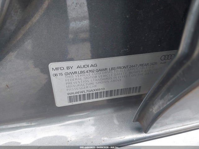 Продажа на аукционе авто 2016 Audi A4 2.0t Premium, vin: WAUAFAFL7GA006910, номер лота: 44803923